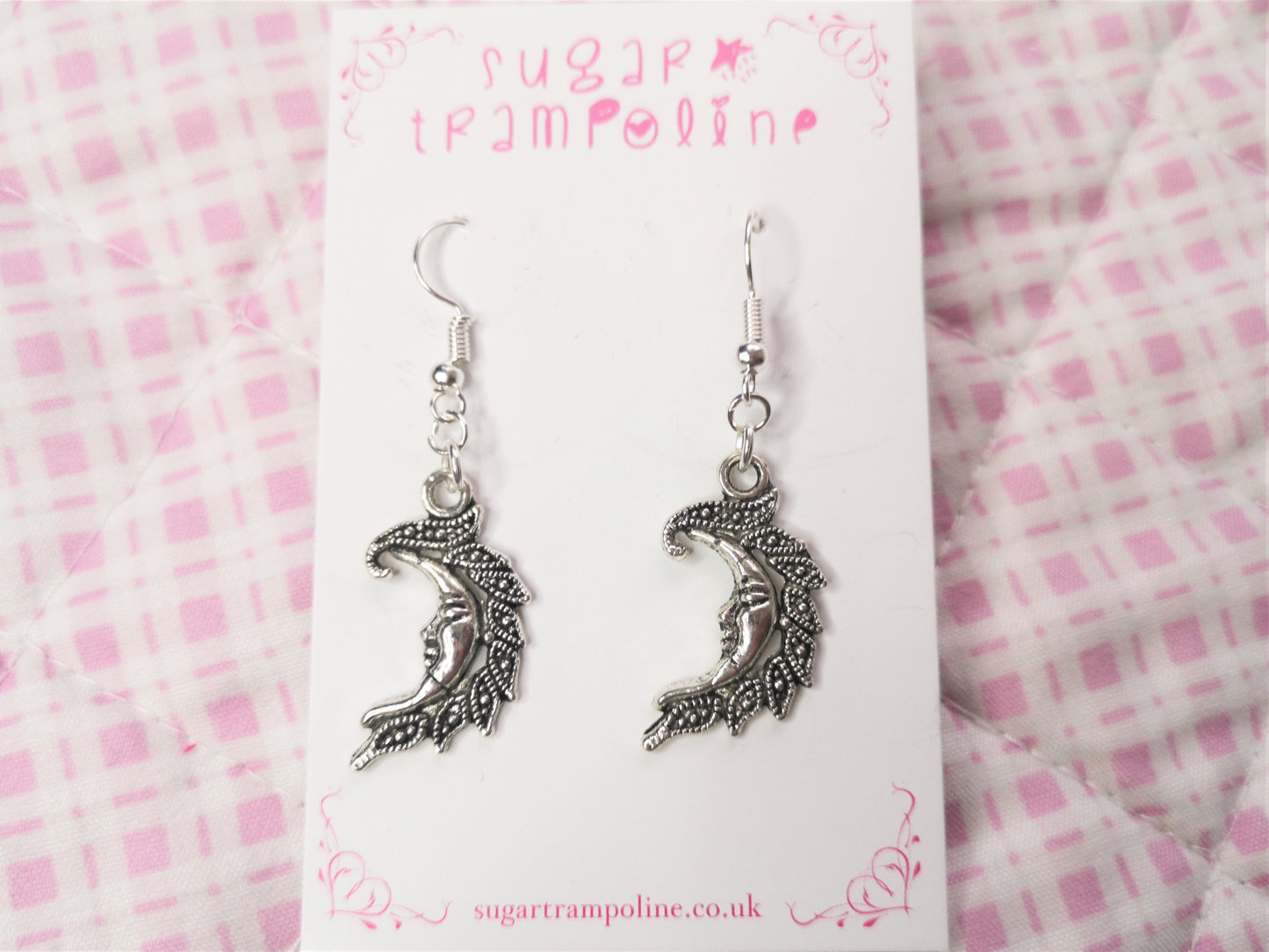 Silver Shining Crescent Moon Earrings