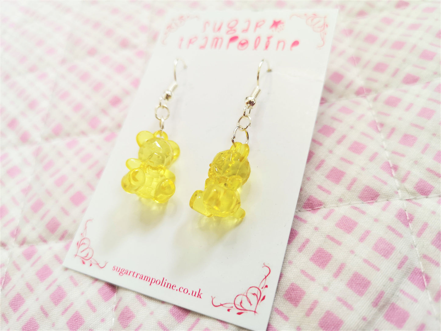 Yellow Kawaii Gummy Bear Earrings
