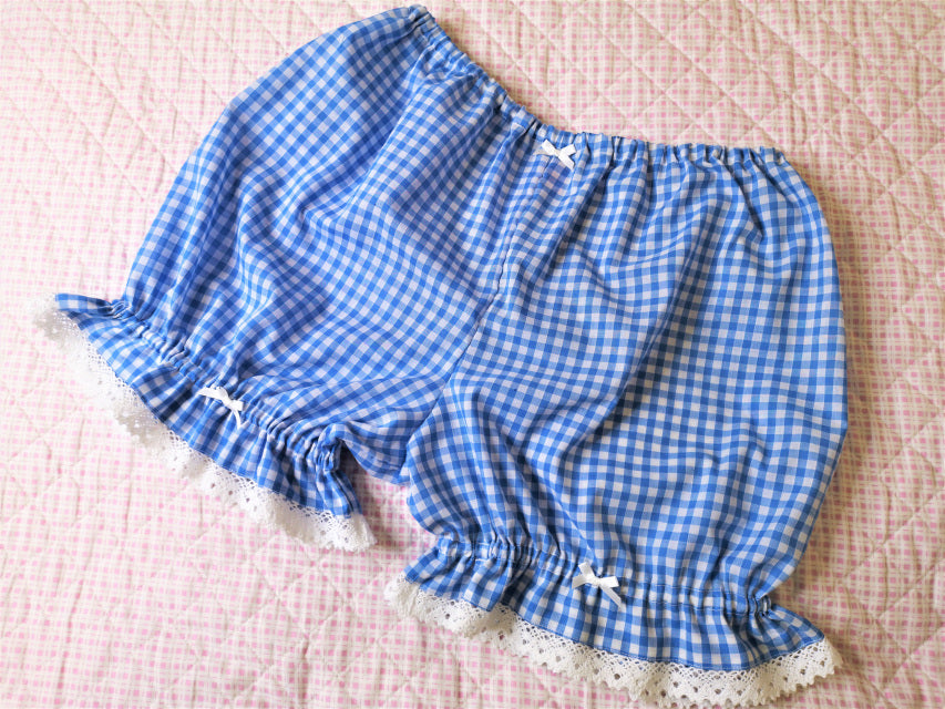 Blue Gingham Kawaii Lolita Bloomers