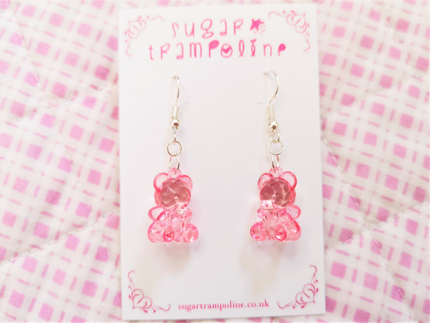 Pastel Pink Kawaii Gummy Bear Earrings