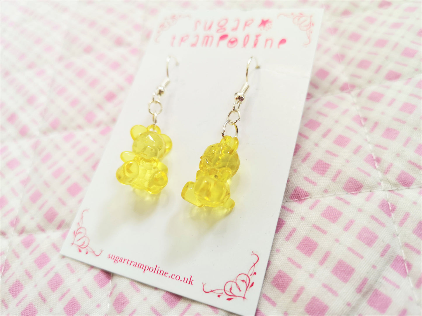 Yellow Kawaii Gummi Bear Earrings