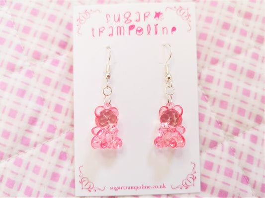 Pastel Pink Kawaii Gummi Bear Earrings